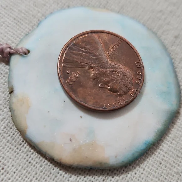 Porcelain Crafted Sweet Lovebird Charm Focal Pendant - Picture 3 of 3